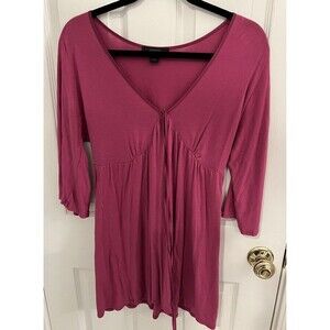 Express Women’s Pink Relaxed Long Sleeve Top Rayon Blouse Extra Long Size Medium